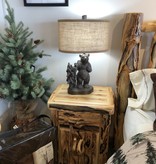 Rustic log Gnarly 1 Dwr/2 Drs w/ LOG FRONT Nightstand-Timberline 29H
