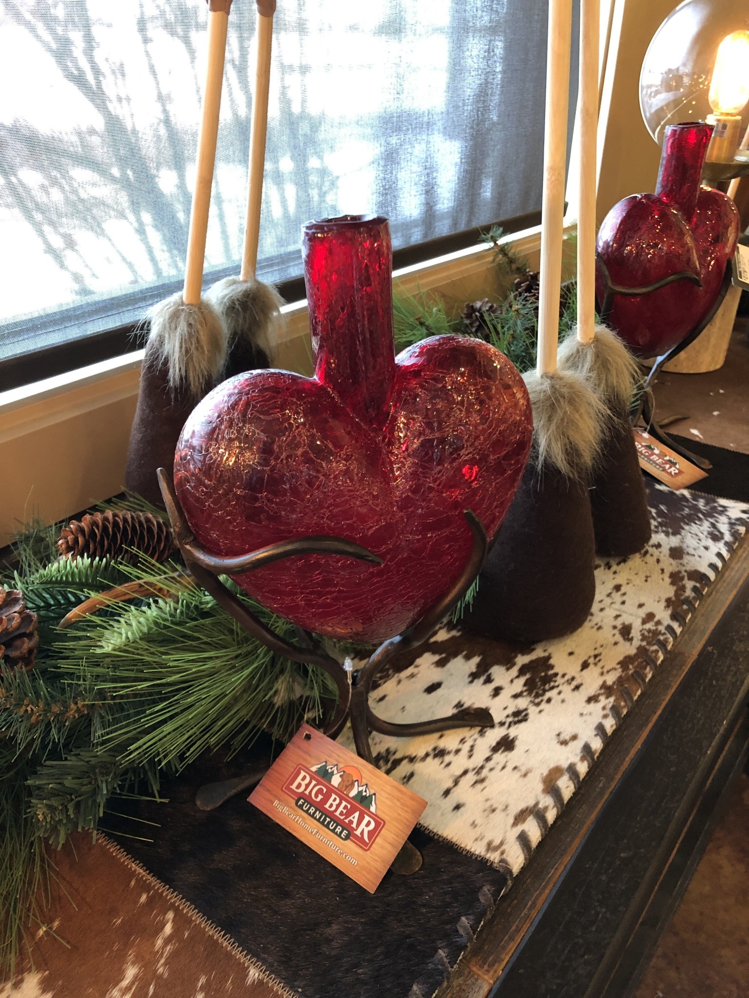 Artisans Glass Heart on Iron Base-MEDIUM