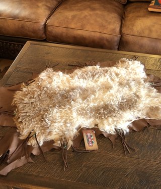 BS Trading Curly Lamb (Tans) Layered Hide/Leather Runner