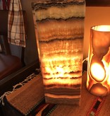BS Trading 94 Aqua Natural Edge Cube Onyx Lamp 16x6x6