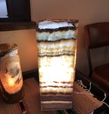 BS Trading 94 Aqua Natural Edge Cube Onyx Lamp 16x6x6