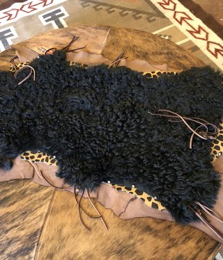 BS Trading Black Curly Lamb Layered Hide/Leather Runner