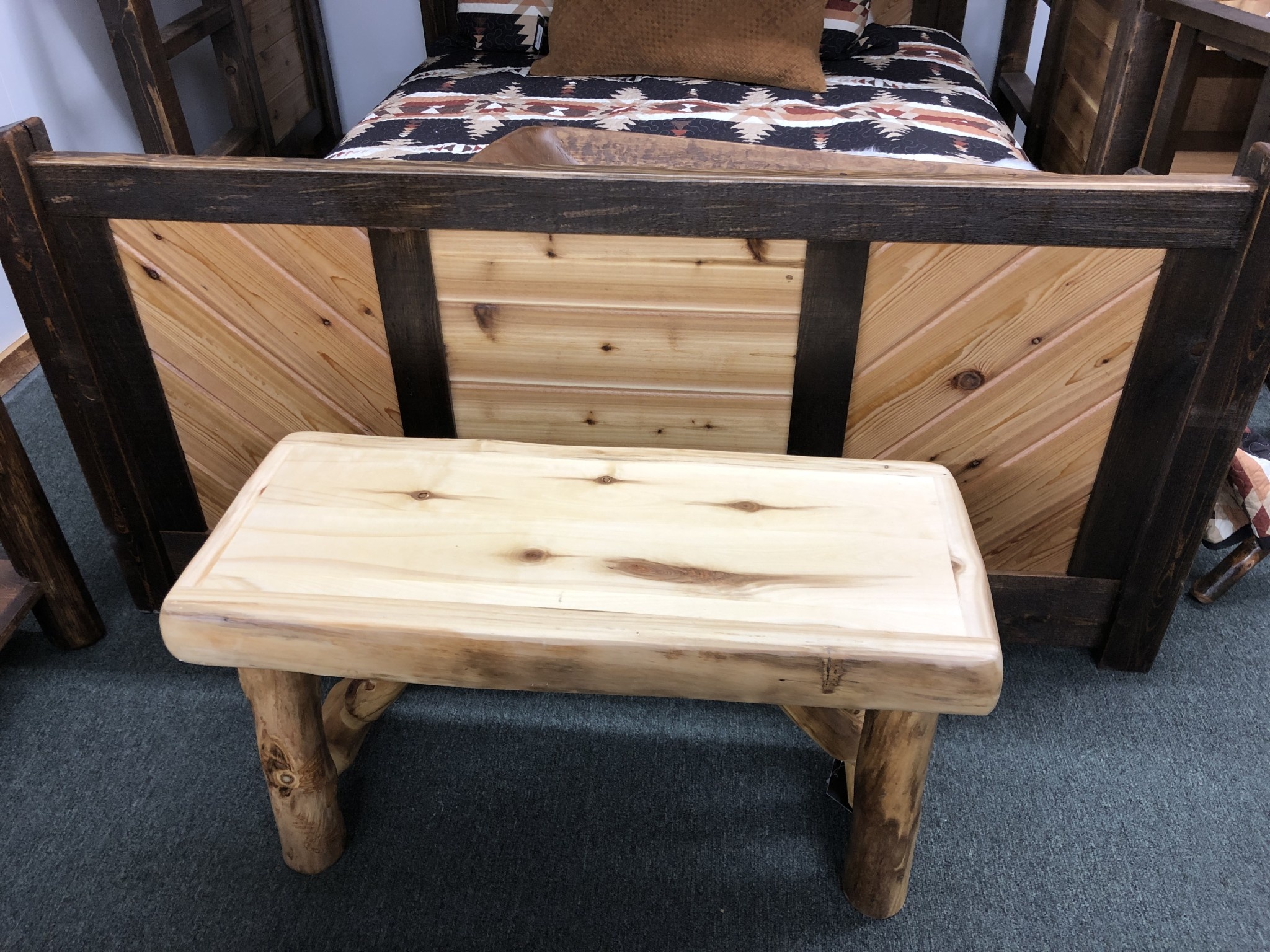 Rustic log 36" Aspen Bench