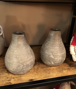 Melrose Gray Vase 6"H Terra Cotta