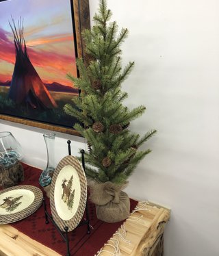 Melrose Pine Tree w/Burlap Base - 36"H