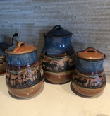 Always Azul Pottery Canister Set of 3