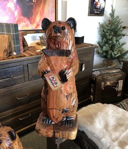 Wood Carving Outlet Carved 2' Bear w/Fish