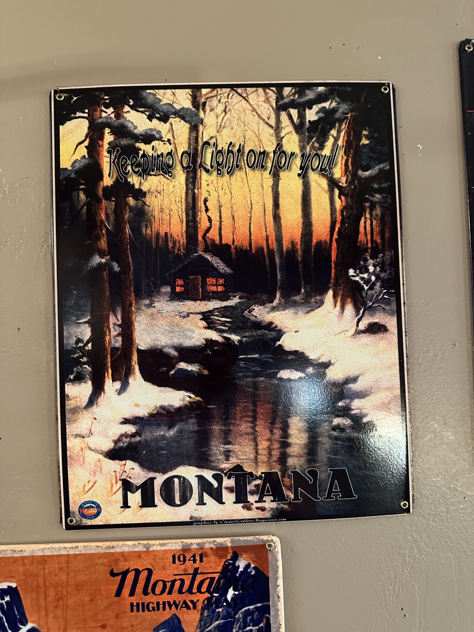 Classic Outdoor Magazines Keep Light On For You 12x15 Metal Sign*****