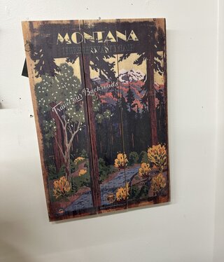 Classic Outdoor Magazines #39 1930's MT Map Travel Backroads 14x20 Wood Sign