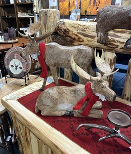 Melrose Resin Moose w/Scarf - LARGE 13"H or 19.5"H