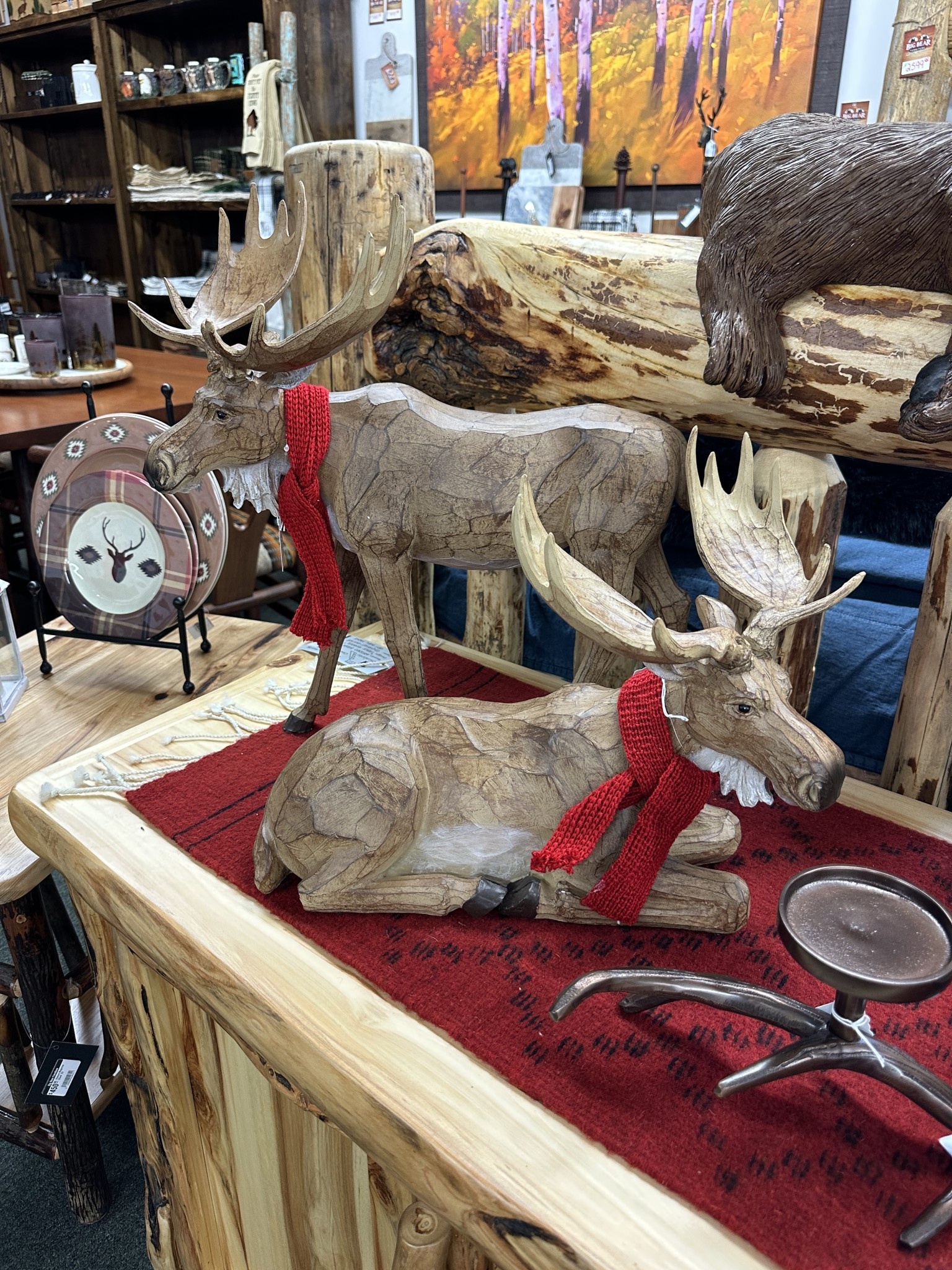 Melrose Resin Moose w/Scarf - LARGE 13"H or 19.5"H