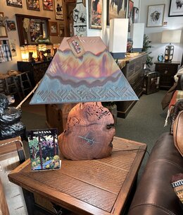 MCE Industries Mesquite 26H Lamp Inlay w/Crosshatch Copper Shade