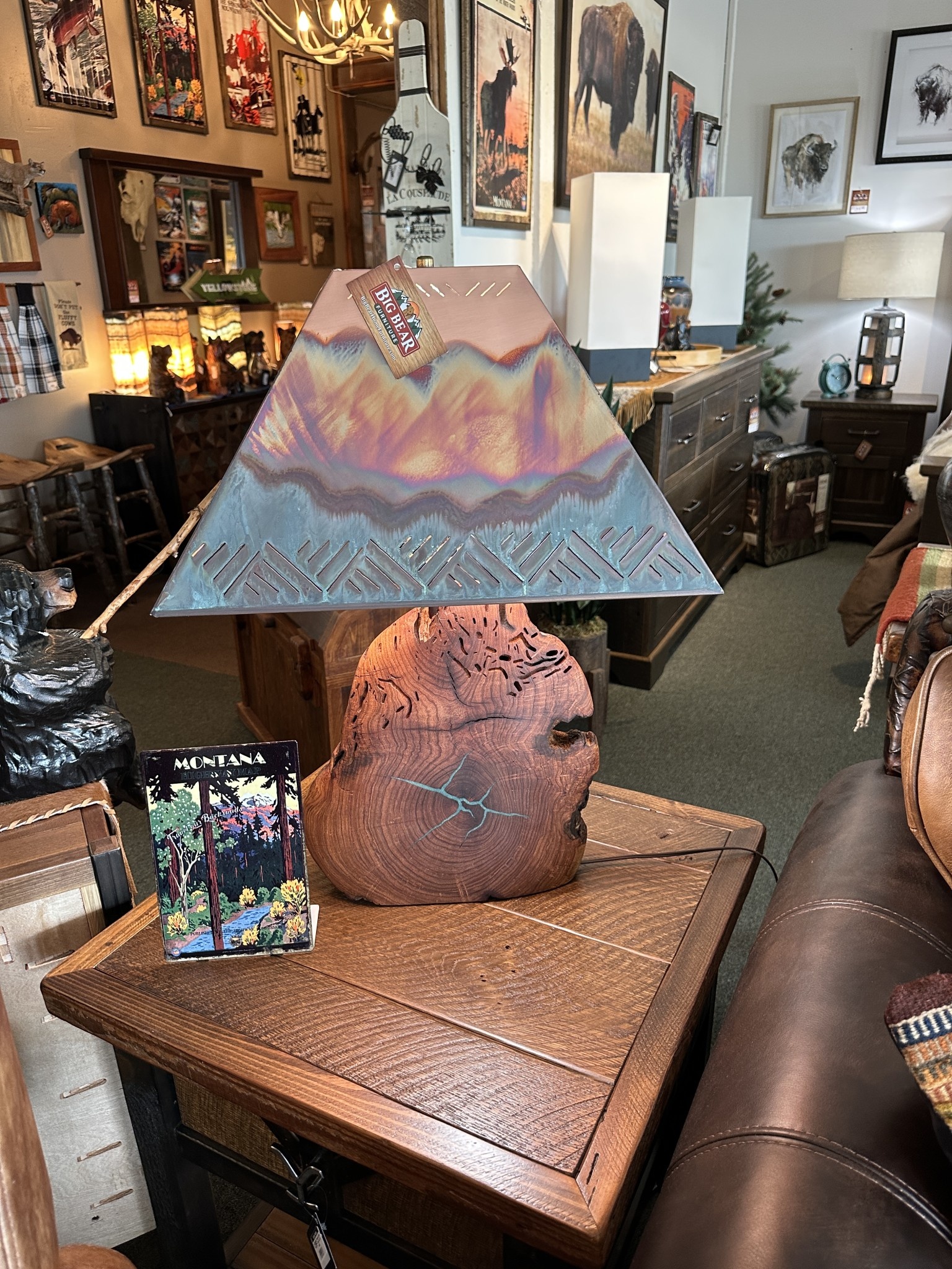 MCE Industries Mesquite 26H Lamp Inlay w/Crosshatch Copper Shade