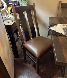 Urban Barnwood Stretford Side Chair w/Leather Seat