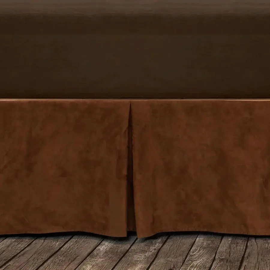 Hiend Faux Suede Copper Bed Skirt - King