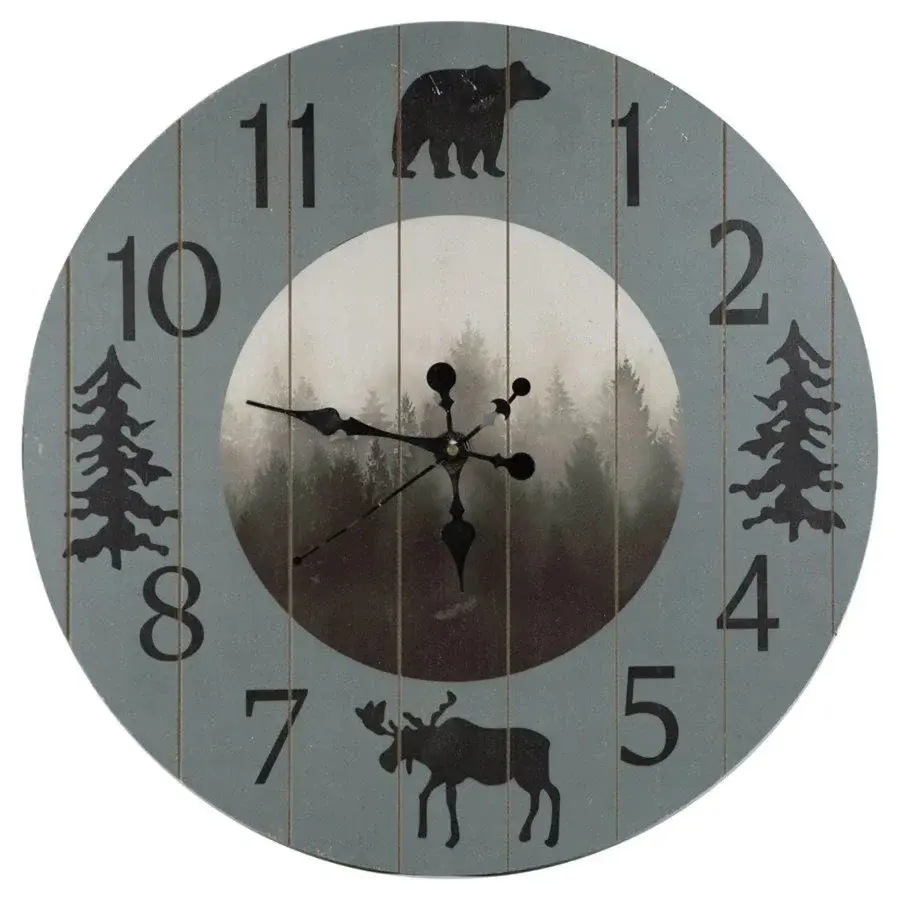 Hiend Foggy Forest Rustic Wall Clock