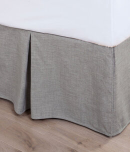 Hiend Gray/Taupe  Linen Bed Skirt- KING