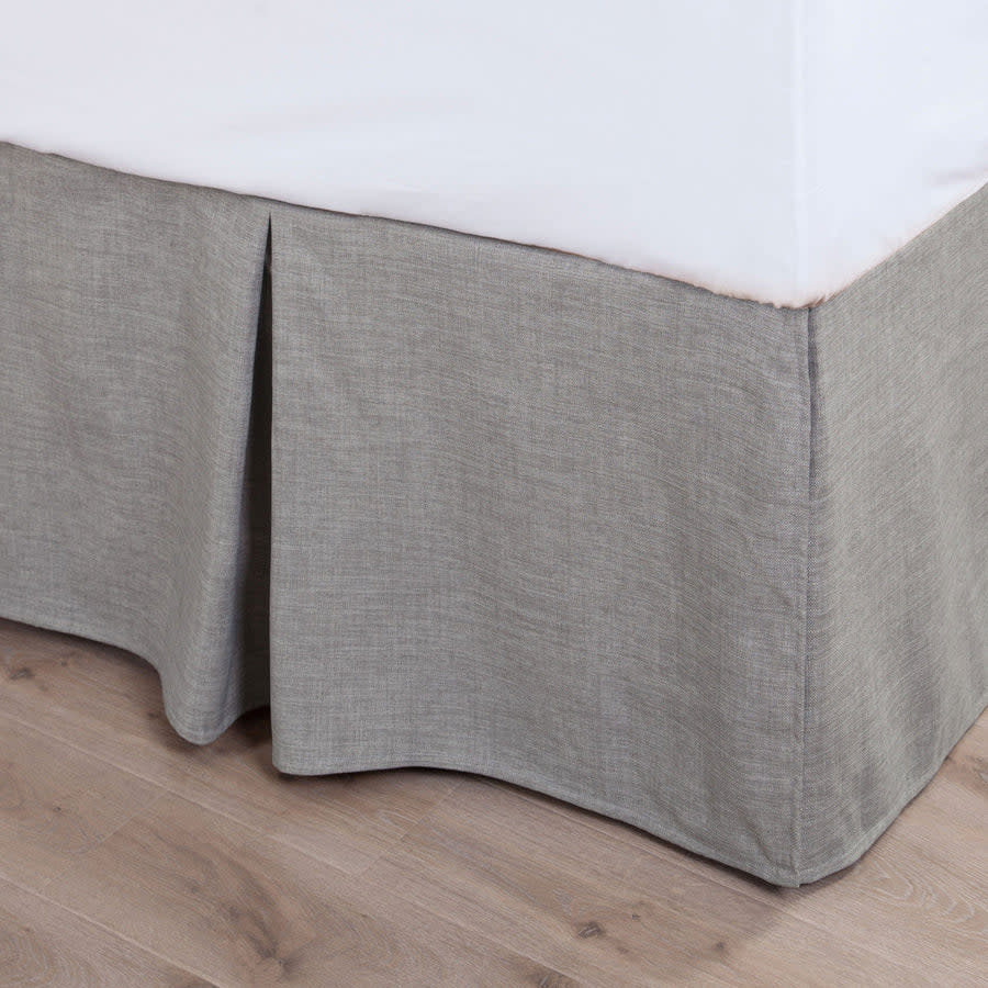 Hiend Gray/Taupe  Linen Bed Skirt- KING