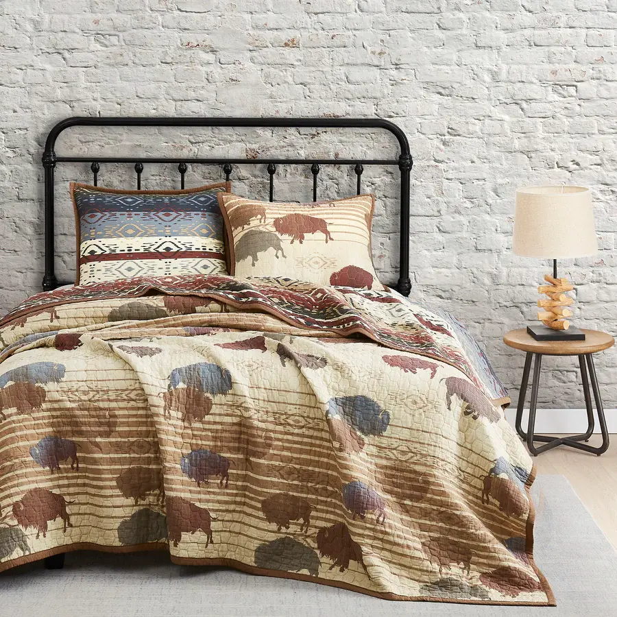 Hiend Home on the Range 3pc Quilt Set-KING