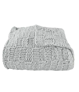 Hiend Knitted Chess Throw - GRAY - 50x60