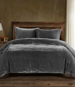 Hiend Stella 3pc Velvet Duvet Set-KING-Slate