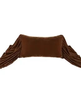 Hiend Stella Long Ruffled Pillow 26x14-Copper Brown