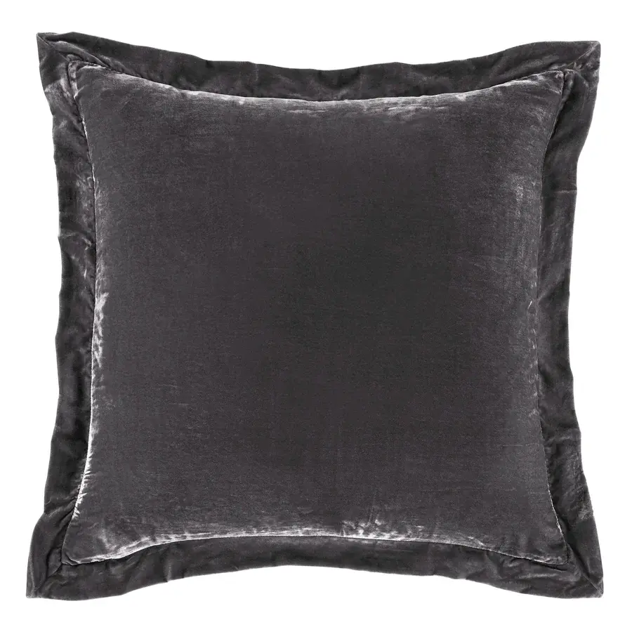 Hiend Stella Velvet Ruffled Euro Sham ONLY-Slate