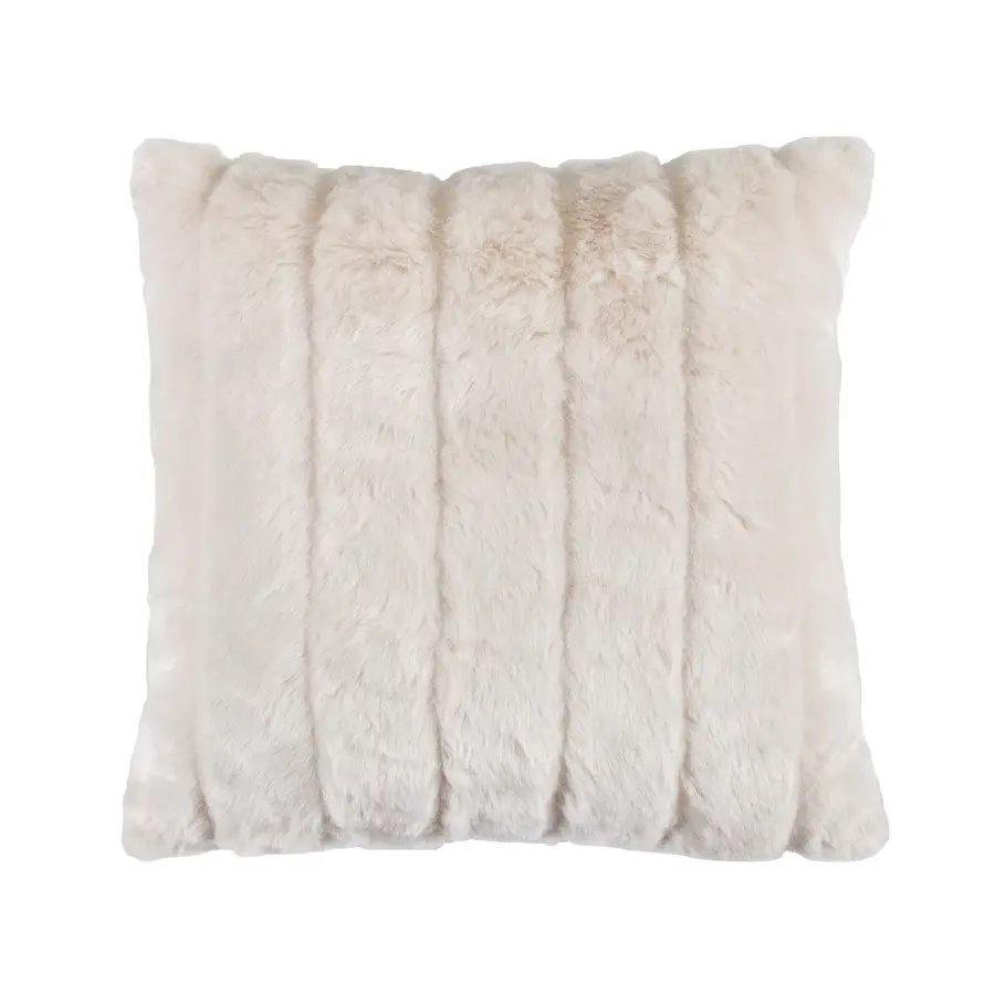 Hiend White Faux Mink Throw Pillow 22x22
