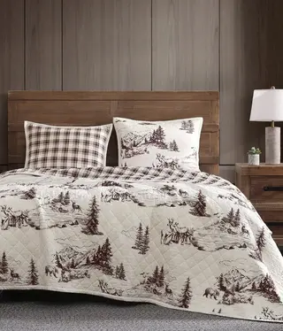 Hiend White Pines TWIN Quilt Set