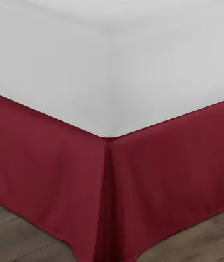 Hiend Faux Suede Red Bed Skirt-KING***