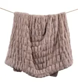 Hiend Ruched Rabbit Throw 50x80-BLUSH