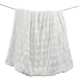 Hiend Ruched Rabbit Throw 50x80-WHITE