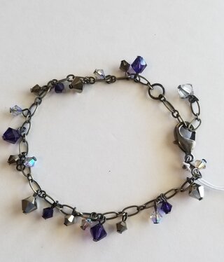 cool water jewelry BC10-185 Bracelet:  Purple Rain Tiny Crystals