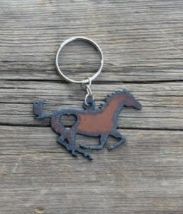 cool water jewelry KC32 Mustang w/Heart Key Ring cool water jewelry KC32 Mustang w/Heart Key Ring