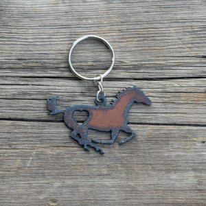 cool water jewelry KC32 Mustang w/Heart Key Ring