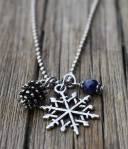 cool water jewelry NC499-179 Necklace: Great Outdoor Snowflake, Pinecone,& Lapis Bead cool water jewelry NC499-179 Necklace: Great Outdoor Snowflake, Pinecone,& Lapis Bead