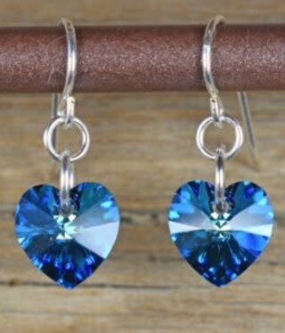 cool water jewelry EW232-187 Lakeside Heart-Blue Earrings