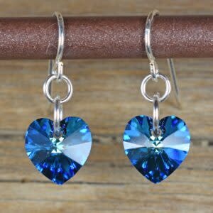 cool water jewelry EW232-187 Lakeside Heart-Blue Earrings
