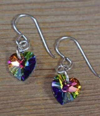 cool water jewelry EW232-70 Earrings: Vitrail Swarovski Heart cool water jewelry EW232-70 Earrings: Vitrail Swarovski Heart