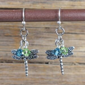 cool water jewelry EW318-133 Happiness Dragonfly Earrings