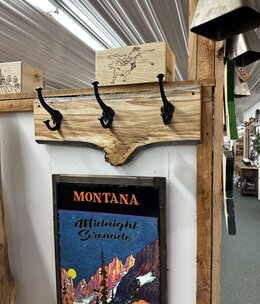 MCE Industries Live Edge Coat Rack - Up to 24"L