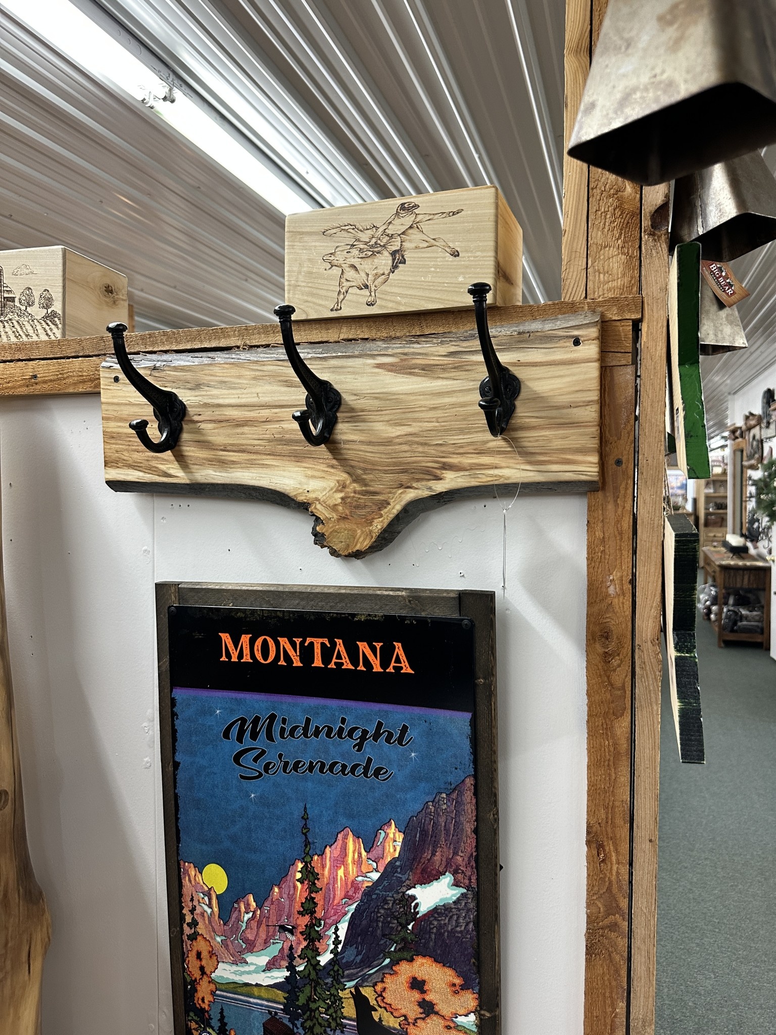 MCE Industries Live Edge Coat Rack - Up to 24"L