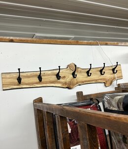MCE Industries Live Edge Coat Rack - 49"-60"L