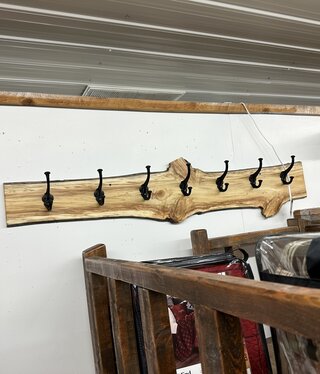 MCE Industries Live Edge Coat Rack - 49"-60"L