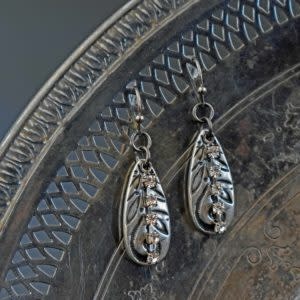cool water jewelry EW576-50 Earrings: Ice Caverns Rhinestone Chain Teardrop