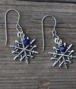 cool water jewelry EW665-179 Earrings: Great Outdoor Snowflake & Lapis cool water jewelry EW665-179 Earrings: Great Outdoor Snowflake & Lapis