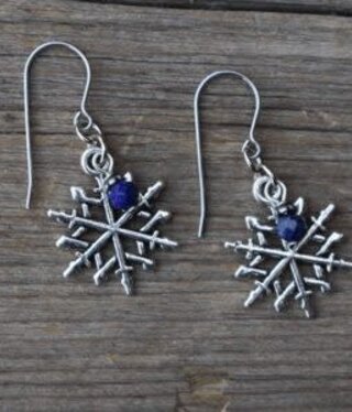 cool water jewelry EW665-179 Earrings: Great Outdoor Snowflake & Lapis cool water jewelry EW665-179 Earrings: Great Outdoor Snowflake & Lapis