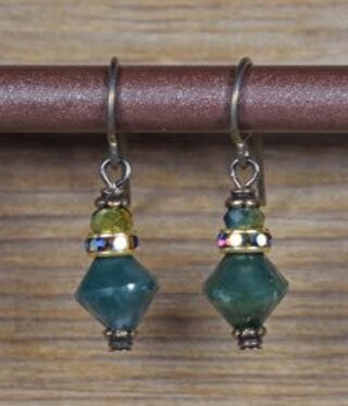 cool water jewelry EW704-198 Water's Edge Moss Agate Earrings