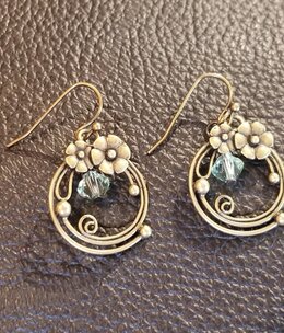 cool water jewelry EW637-198 Earrings: Water's Edge Floral Ring Earrings****
