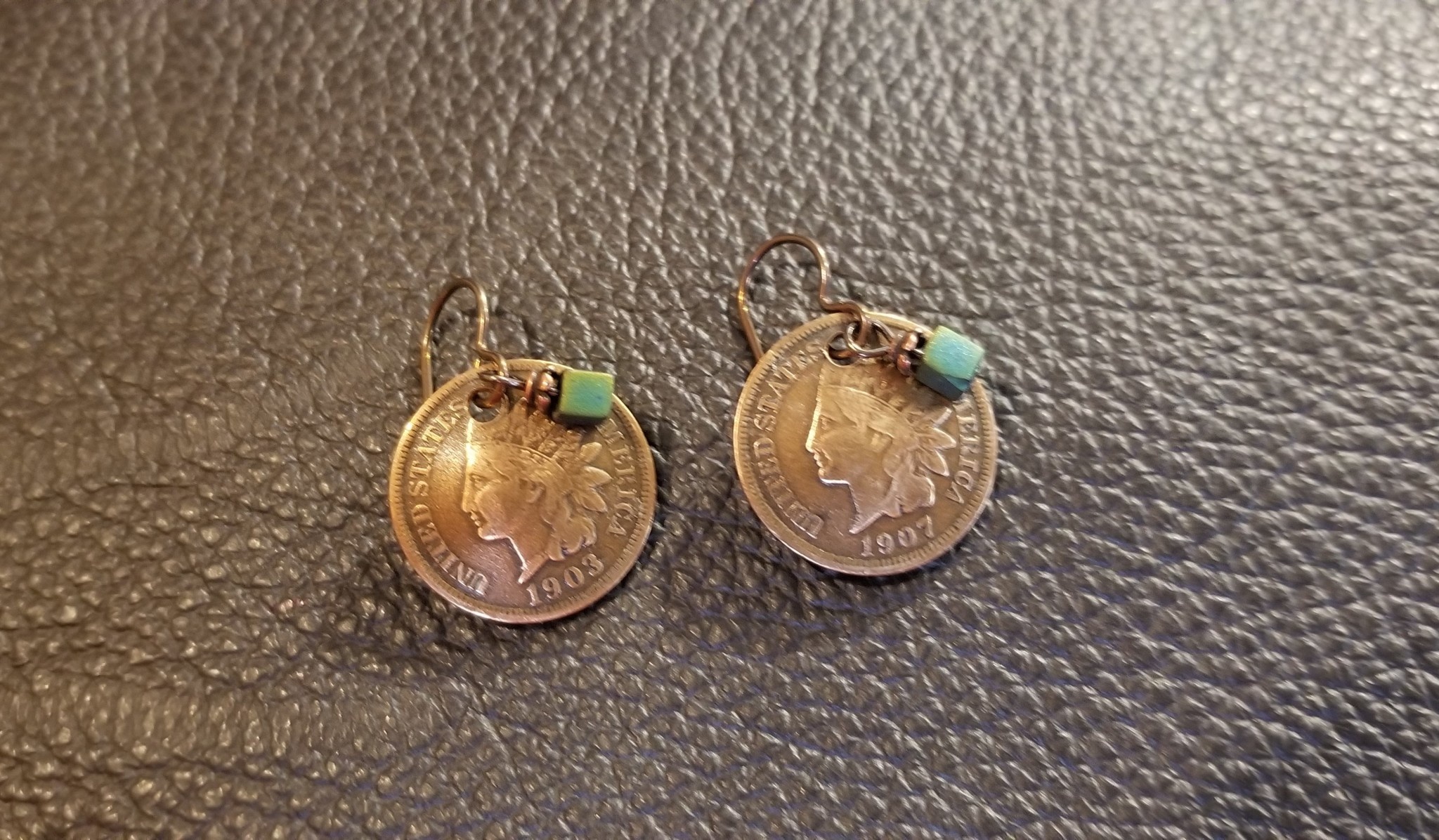 cool water jewelry EW732 Native America Penny/Cube Earrings*****
